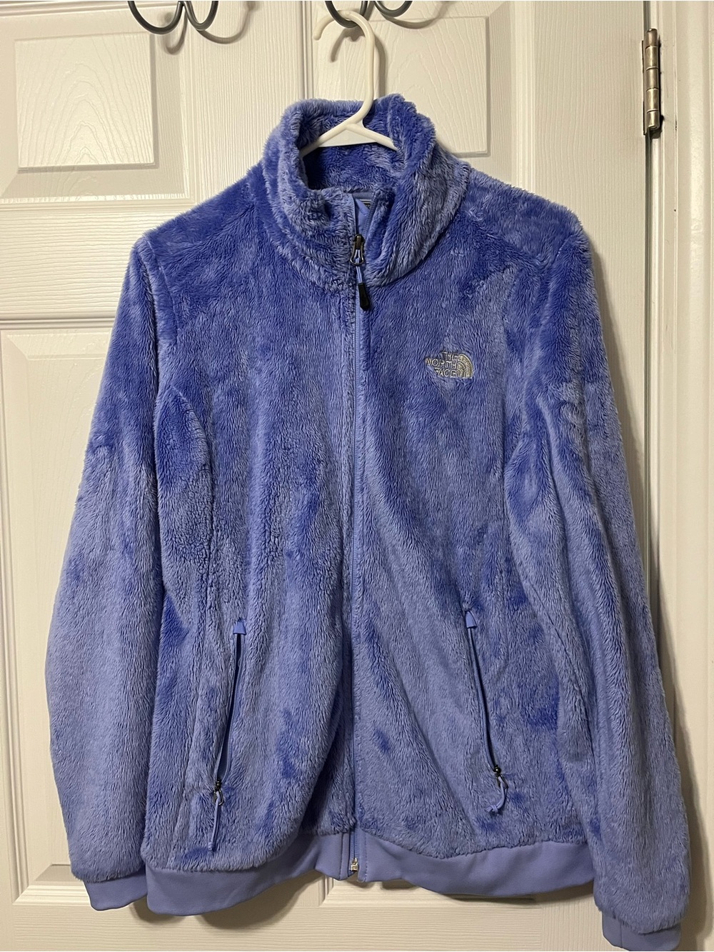 The North Face Women's Plush Teddy Fleece Jacket in Periwinkle Blue